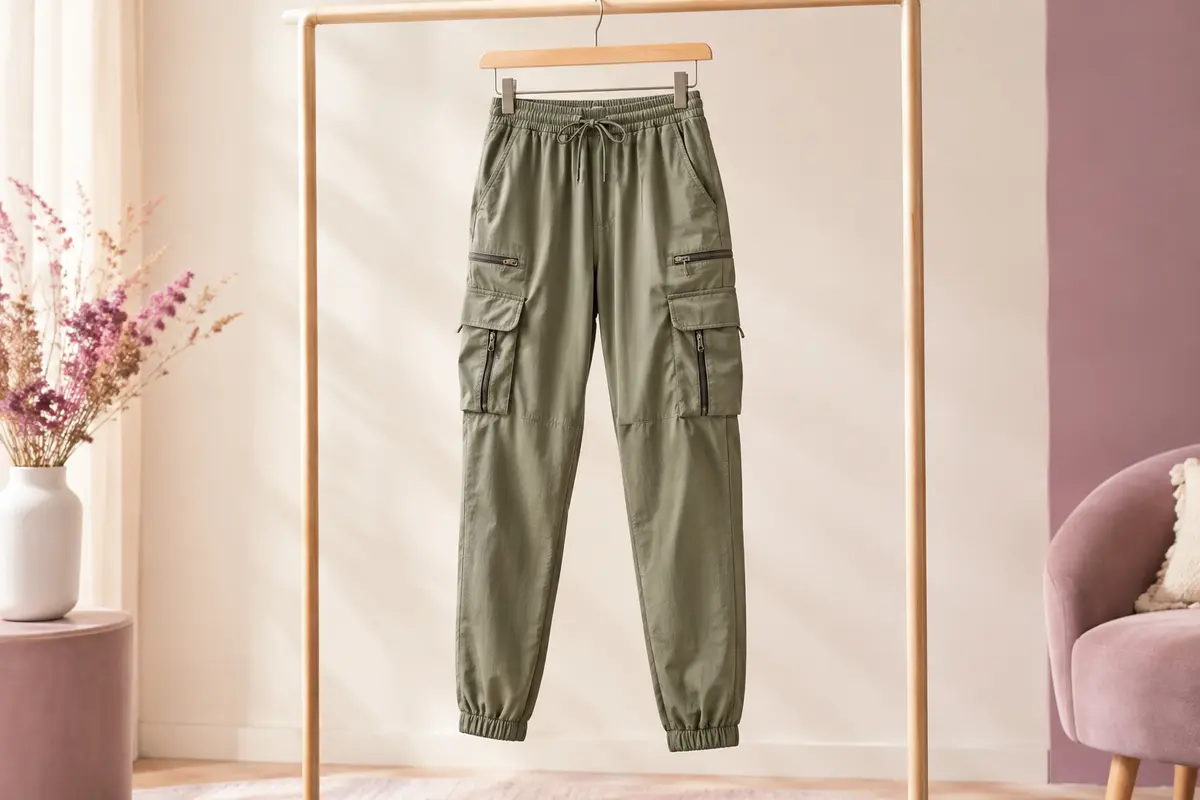 Pantalon cargo de randonnée Libin avec cordon à la taille, poignets élastiqués et poches fonctionnelles