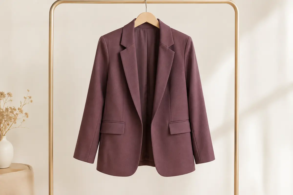 Blazer PIECES pour femme sur cintre, avec revers ouverts, manches longues et poches à rabat