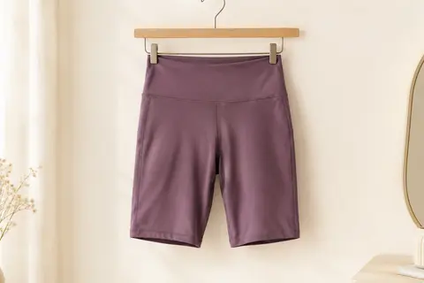 Short cycliste de sport SINOPHANT à taille haute présenté seul sur un fond ivoire lumineux.