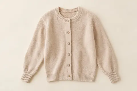Cardigan VERO MODA en maille, avec manches longues, patte de boutonnage et détails côtelés aux manches.